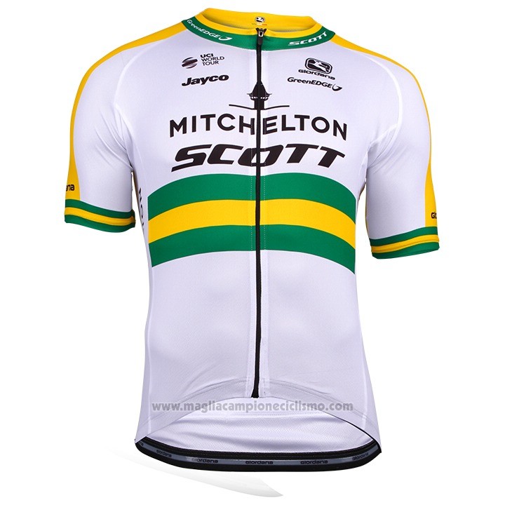 2018 Abbigliamento Ciclismo Mitchelton Scott Campione Australia Manica Corta e Salopette